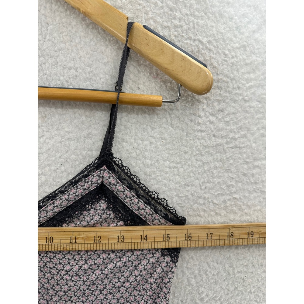 Victoria's Secret Floral Lace Trim Camisole Tank Top M/M Pink Black White - Picture 5 of 10
